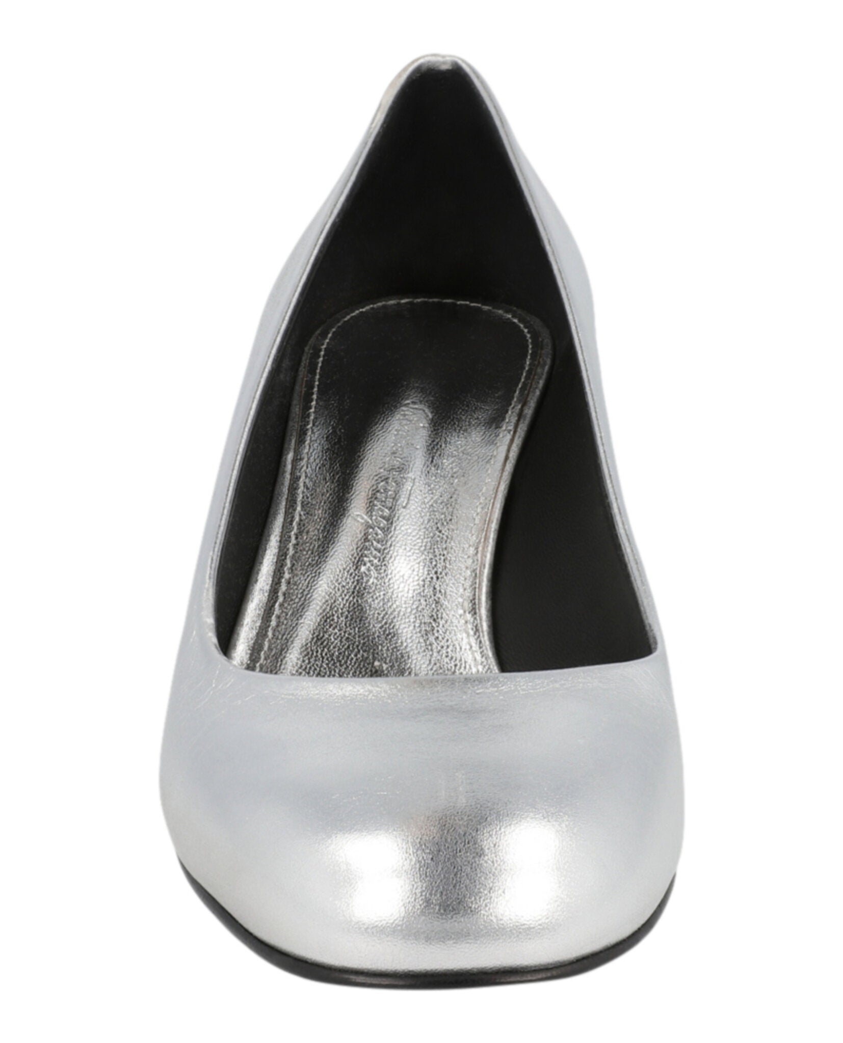 Ferragamo Womens Farrah Metallic Leather Pumps