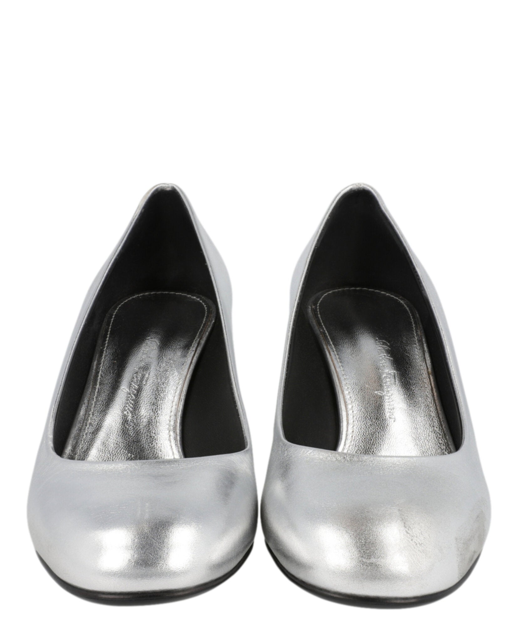 Ferragamo Womens Farrah Metallic Leather Pumps