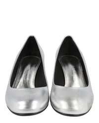 Ferragamo Womens Farrah Metallic Leather Pumps