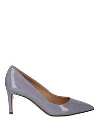 Ferragamo Womens Ilary Patent Pump 6.5 Grey