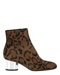 Ferragamo Womens Florrie Faux Leopard Booties