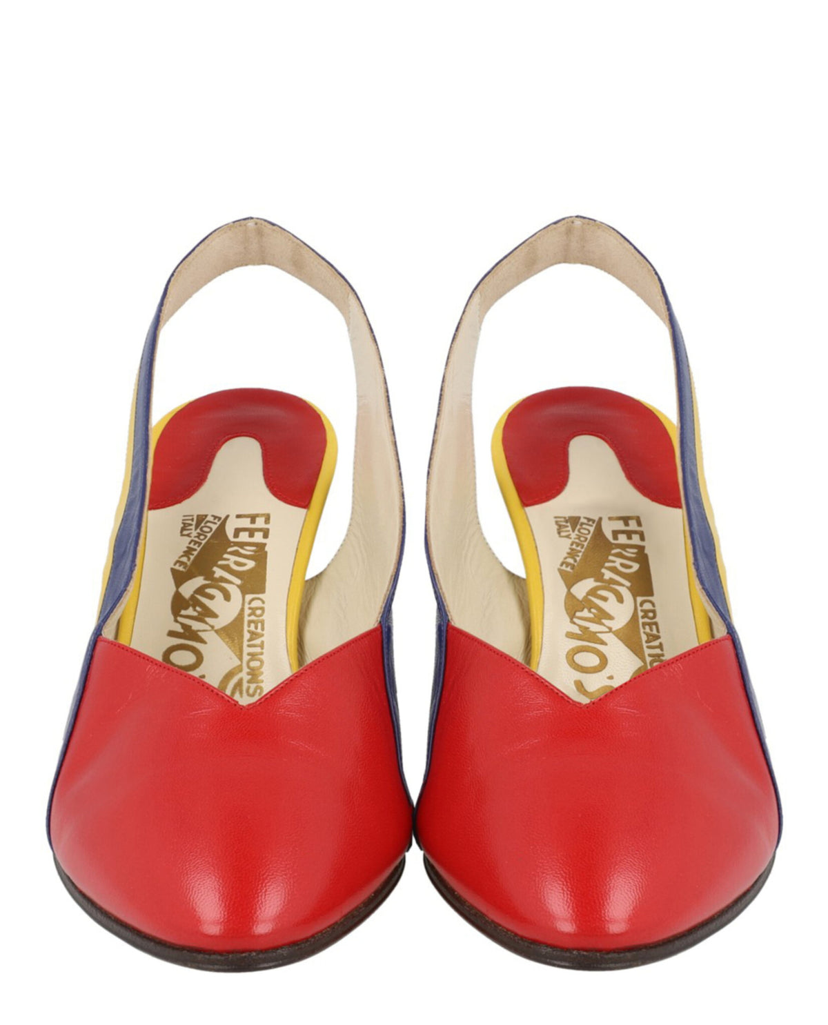 Ferragamo Womens Partenope Archive Limited Edition 1980's Slingback Pumps