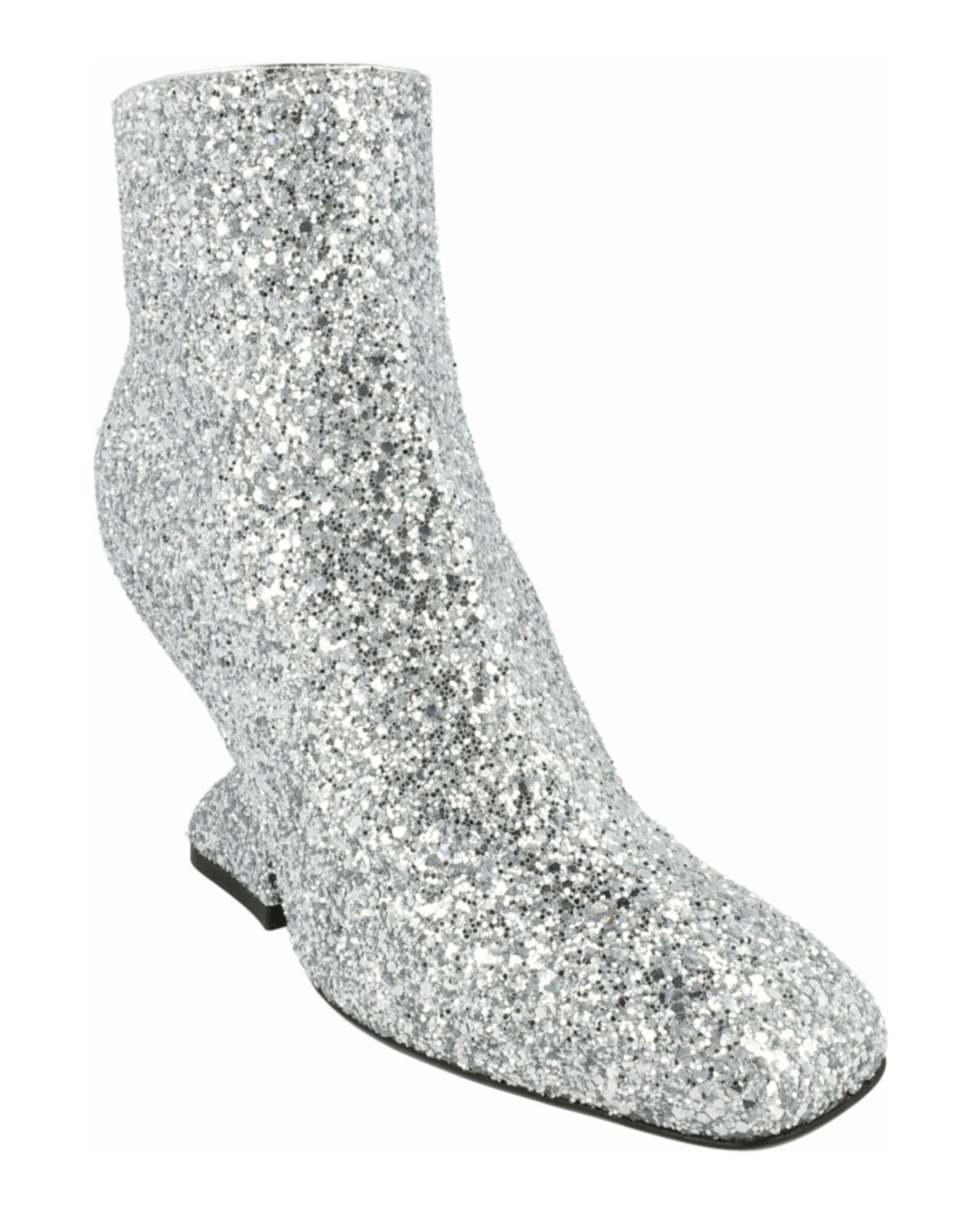 Ferragamo Womens Sal 85 Glitter Ankle Booties