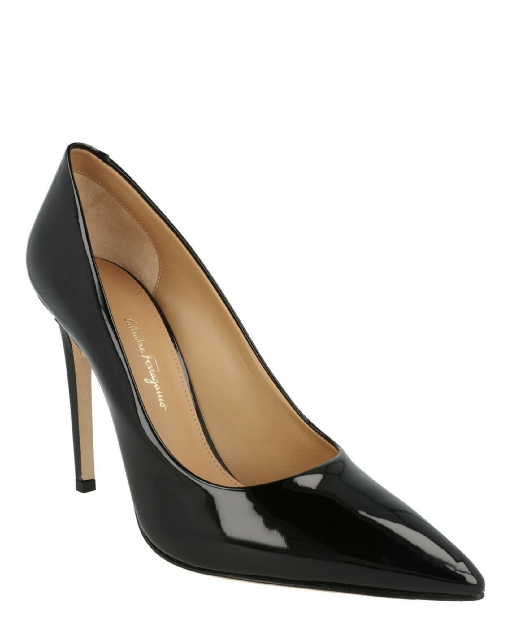 Ferragamo Womens Ilary X5 Patent Leather Pumps - Narrow Width