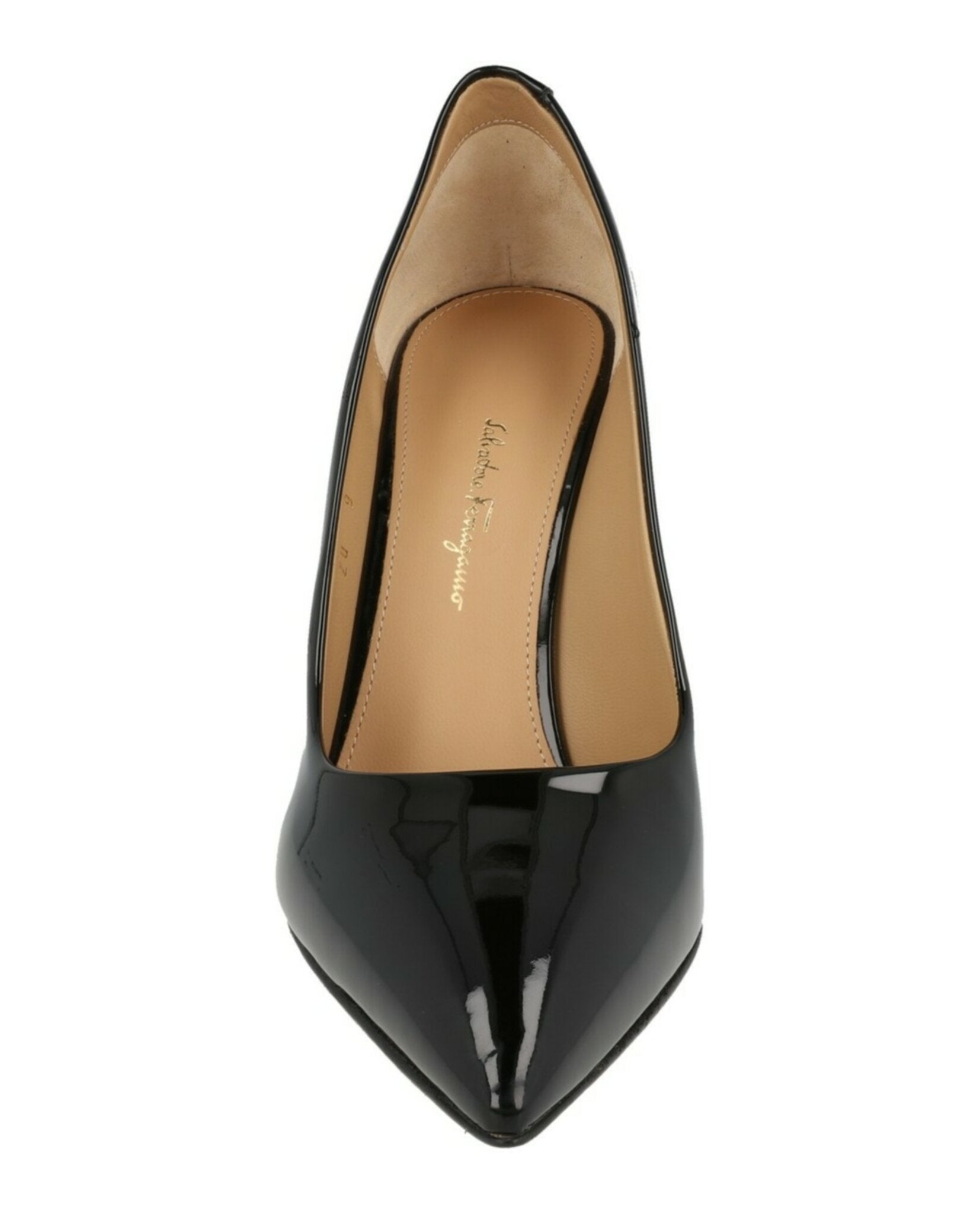 Ferragamo Womens Ilary X5 Patent Leather Pumps - Narrow Width