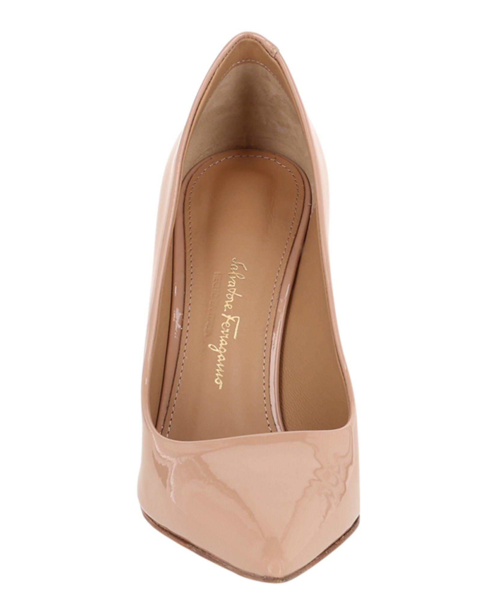 Ferragamo Ferragamo Womens Ilary Pointed-Toe Patent Pumps