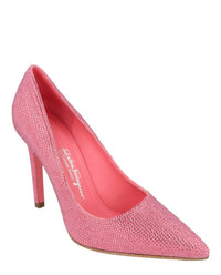 Ferragamo Womens Ilary X5 Crystal Embellished Pumps
