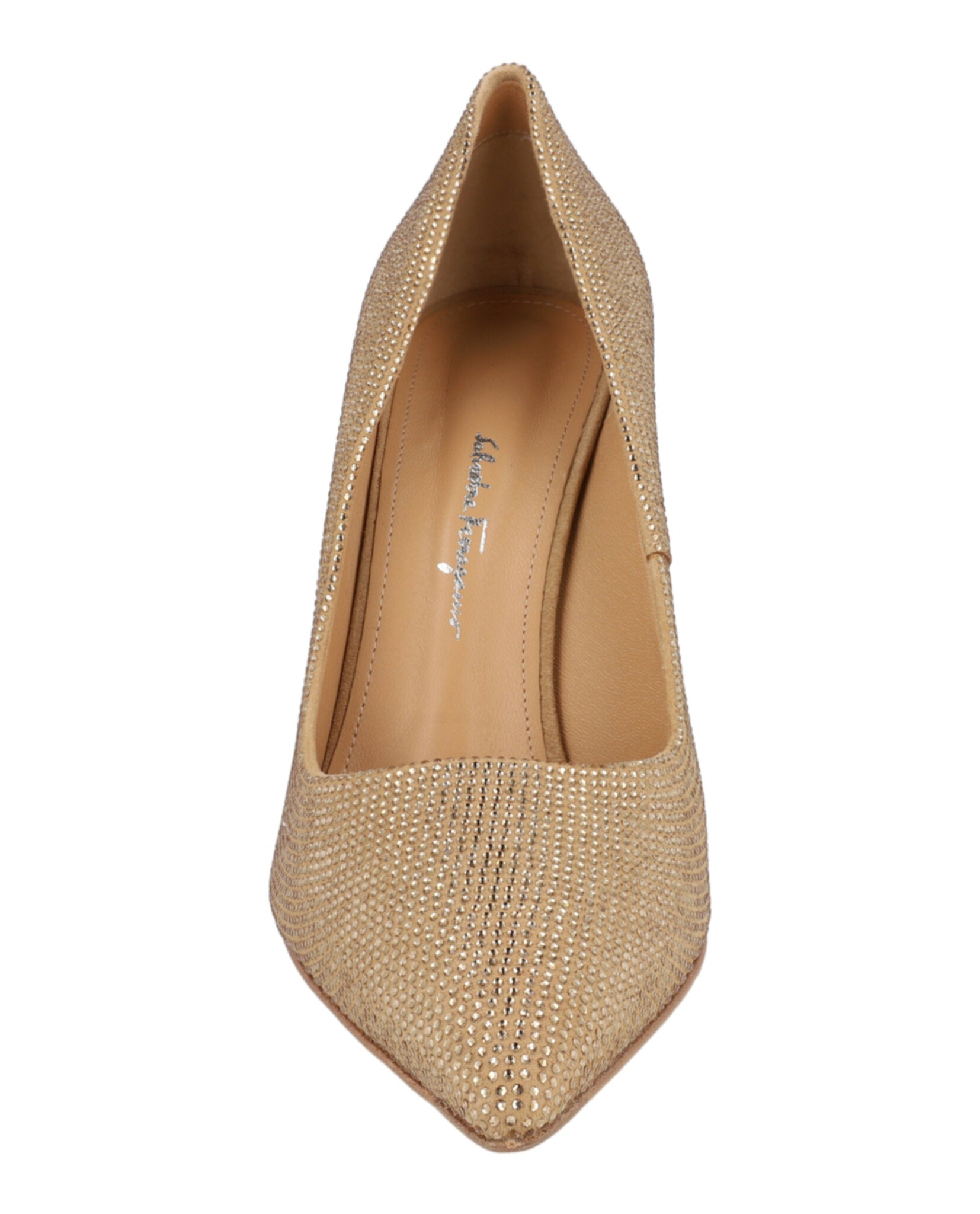 Ferragamo Womens Ilary X5 Crystal Embellished Pumps