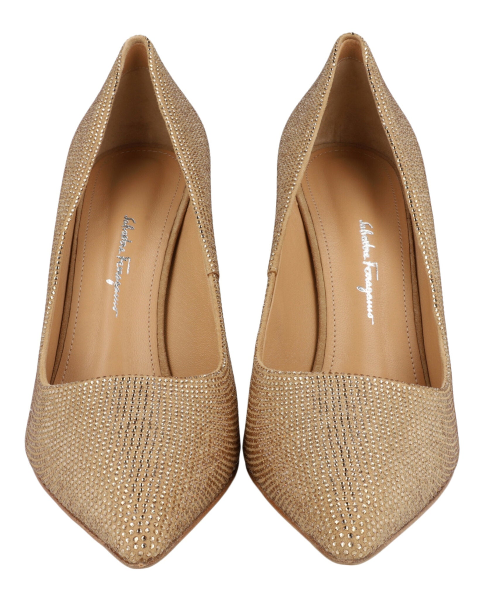 Ferragamo Womens Ilary X5 Crystal Embellished Pumps