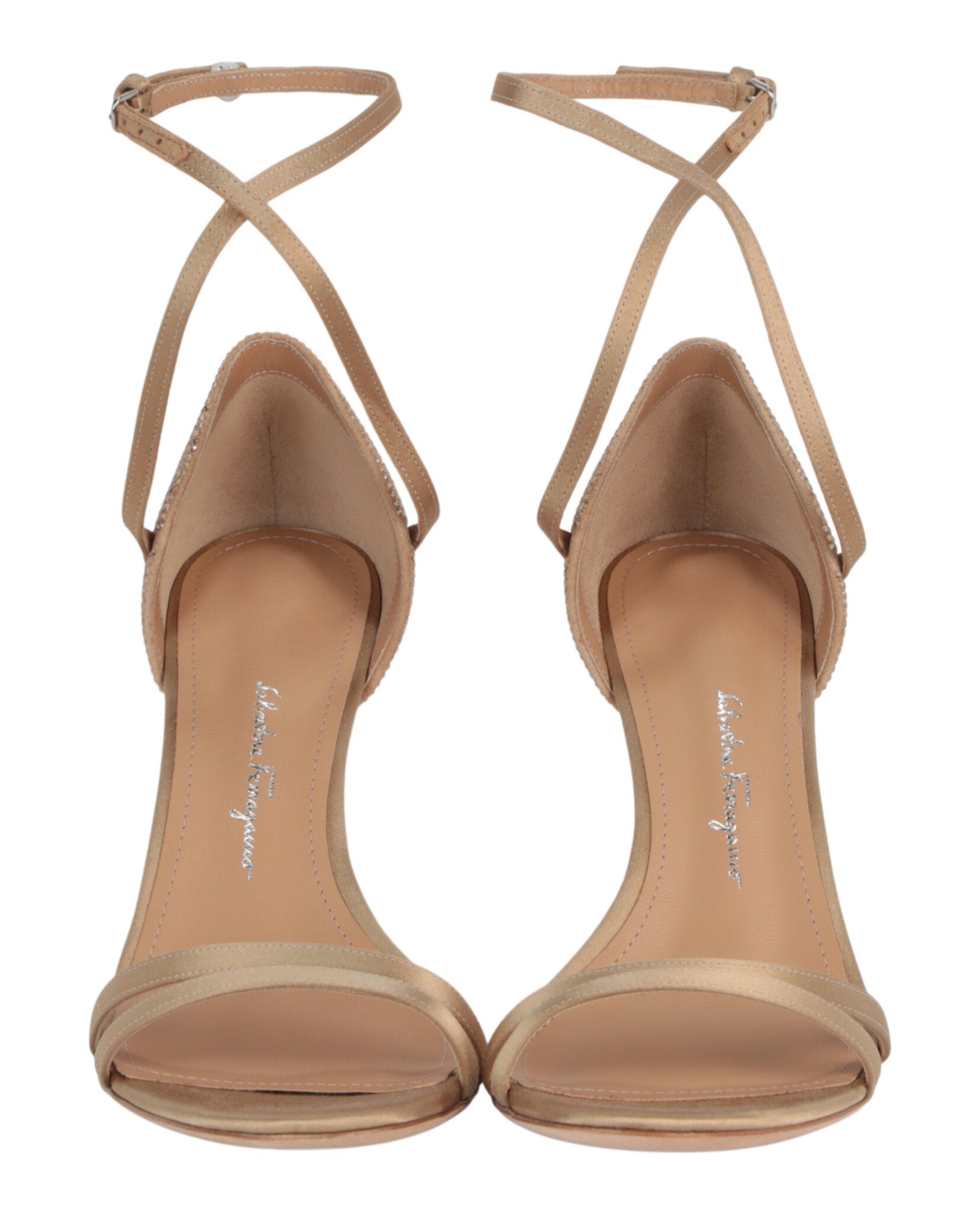 Ferragamo Womens Ines X5 Crystal Embellished Strappy Sandals – Bluefly