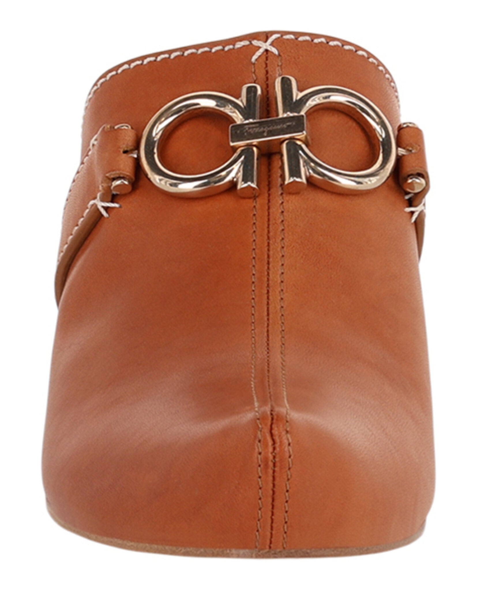 Ferragamo Womens Phobos Leather Mules
