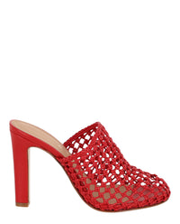 Ferragamo Womens Ellas X5 Caged Mules Red