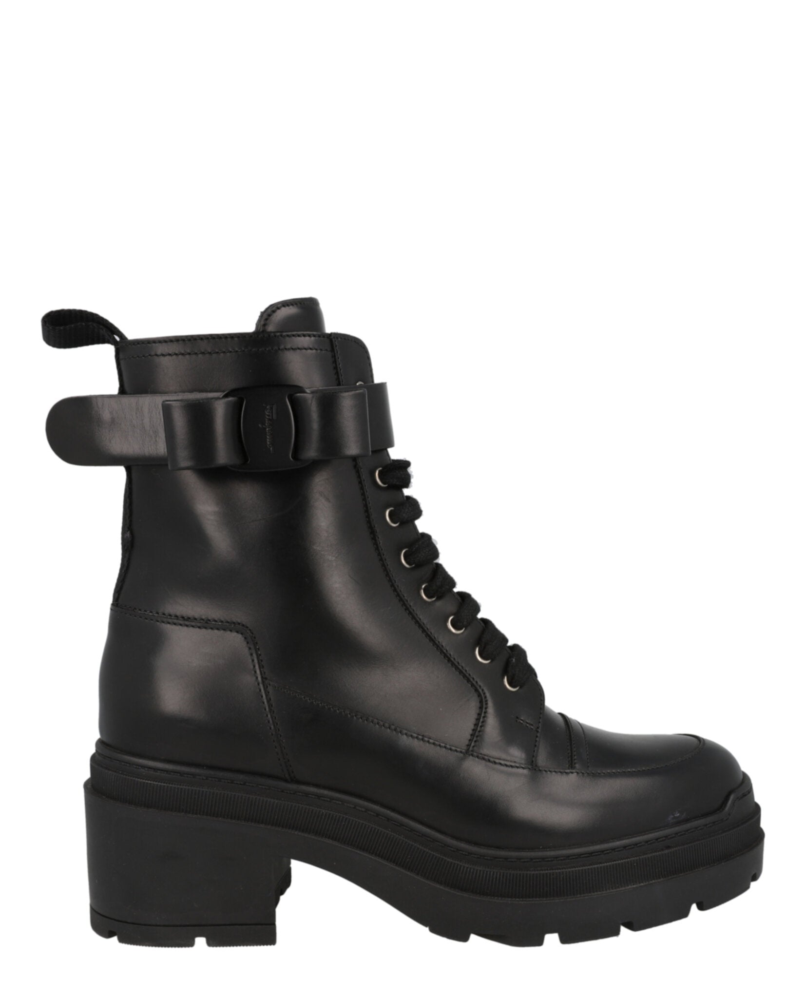 Ferragamo Womens Lober Leather Bootie