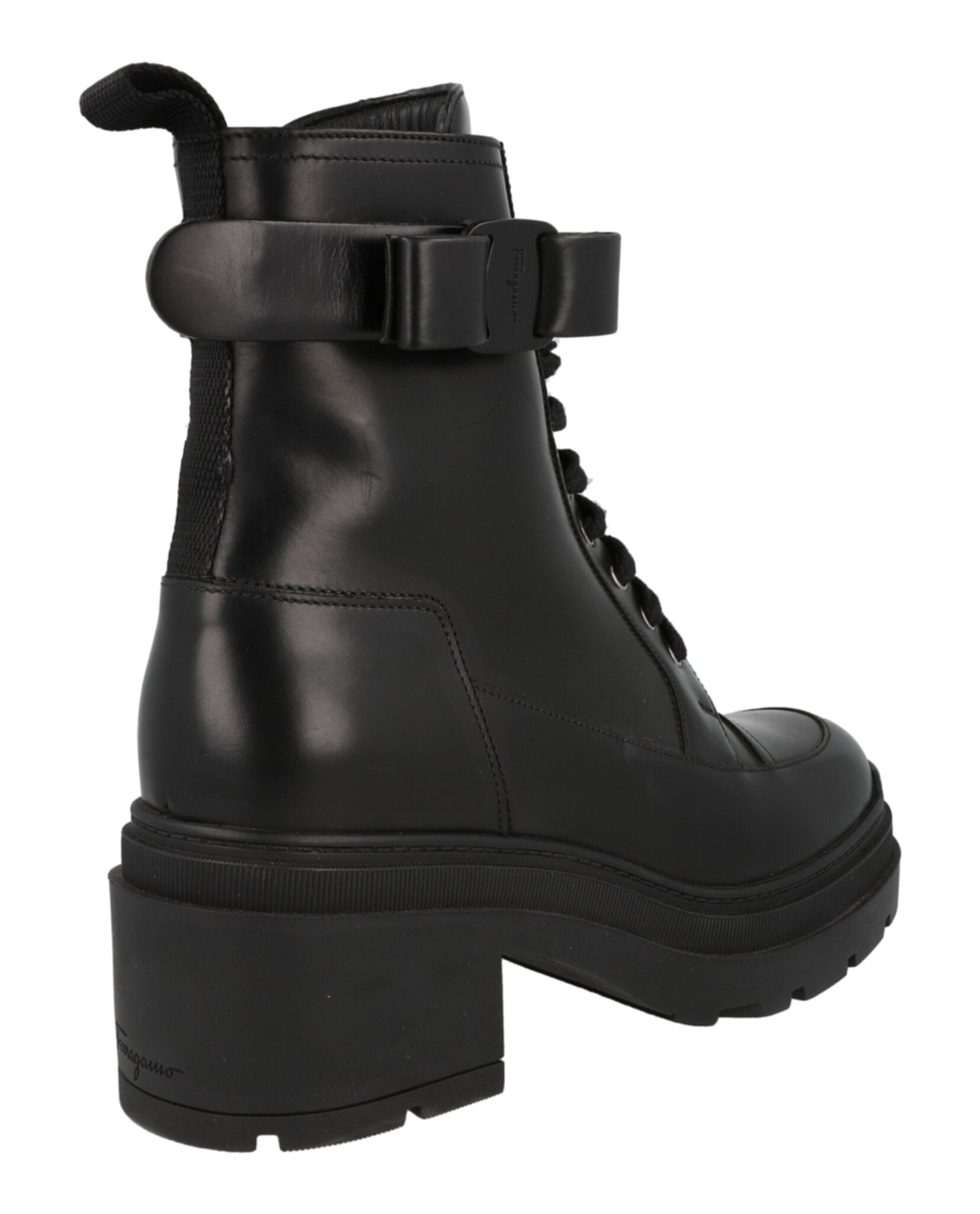 Ferragamo Womens Lober Leather Bootie