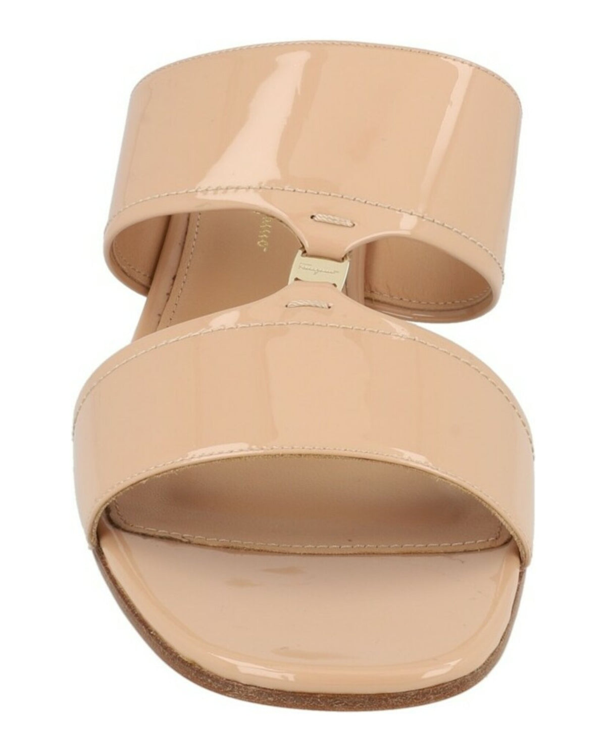 Ferragamo Womens Tot 55 Patent Leather Sandals
