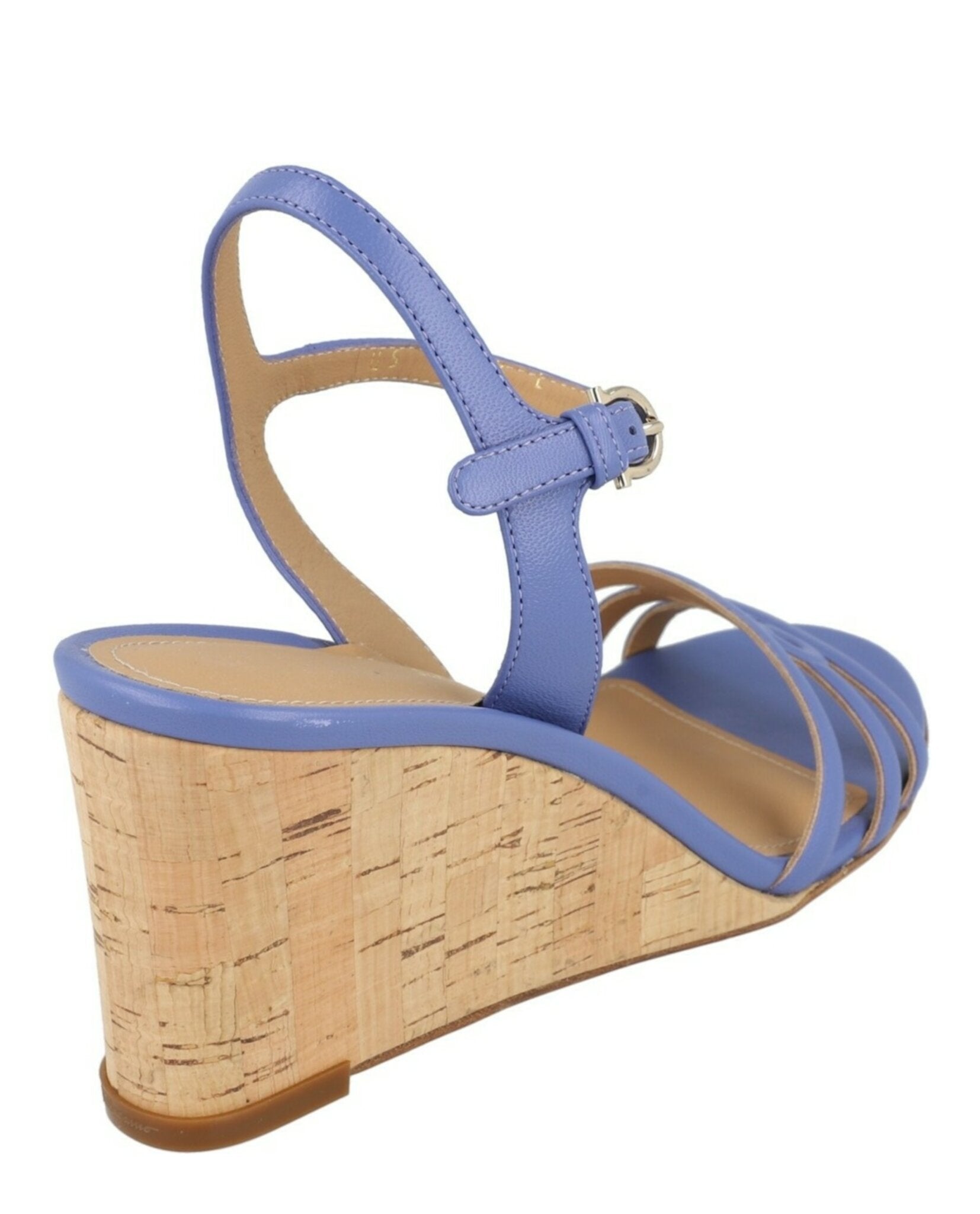 Ferragamo Womens Fieri Leather Wedge Sandals