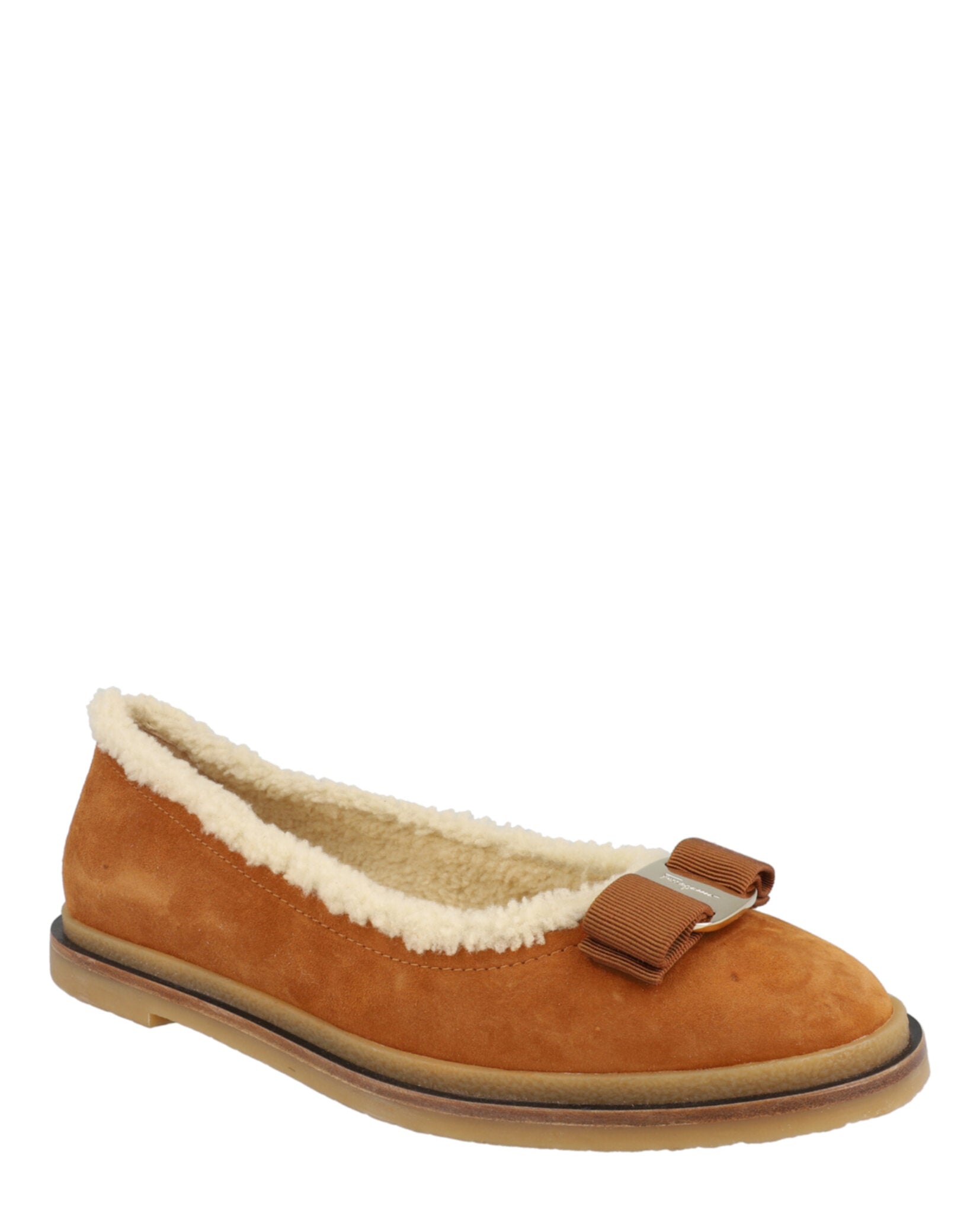 Ferragamo Womens Varina Par Suede Ballet Flats