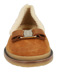 Ferragamo Womens Varina Par Suede Ballet Flats