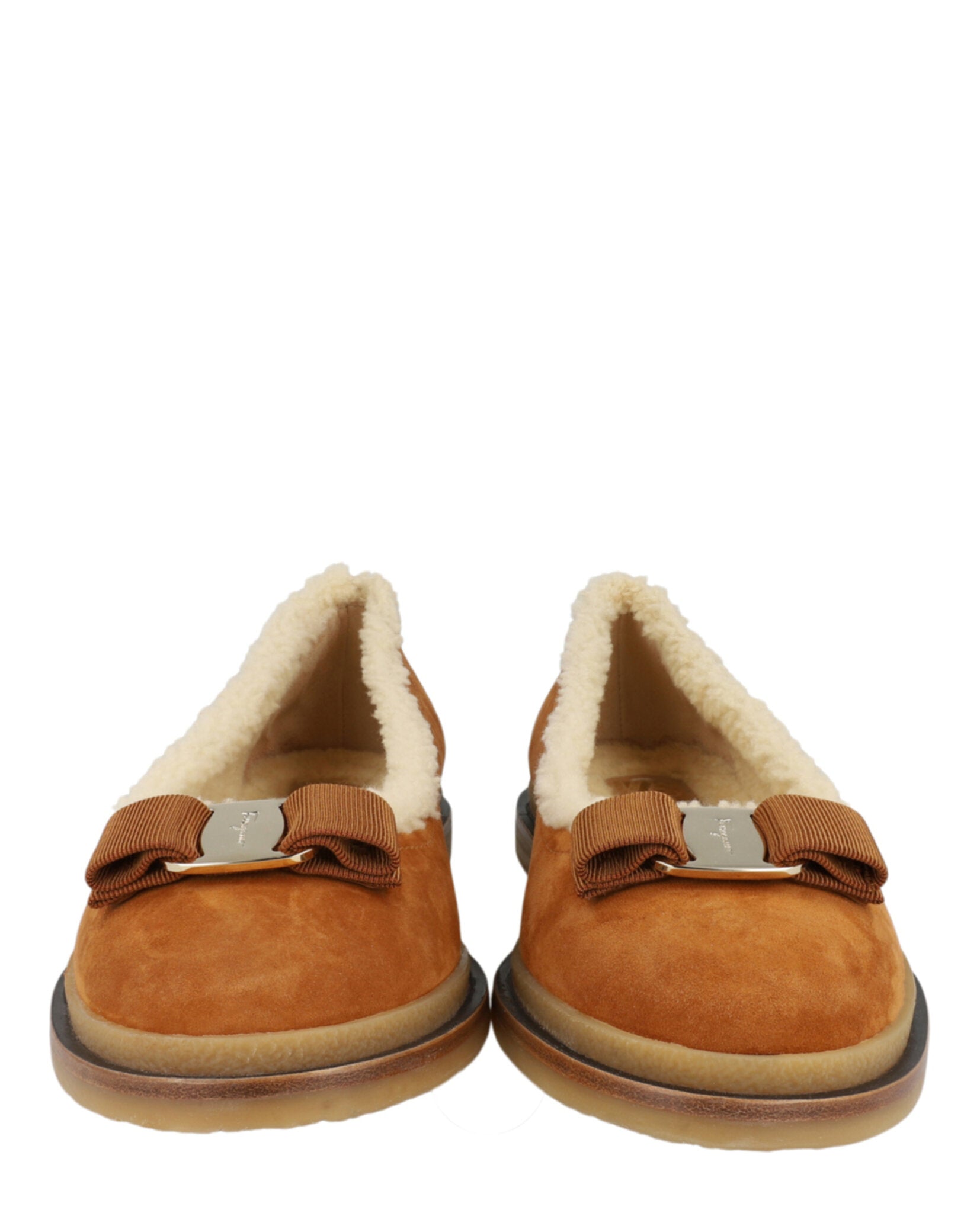 Ferragamo Womens Varina Par Suede Ballet Flats