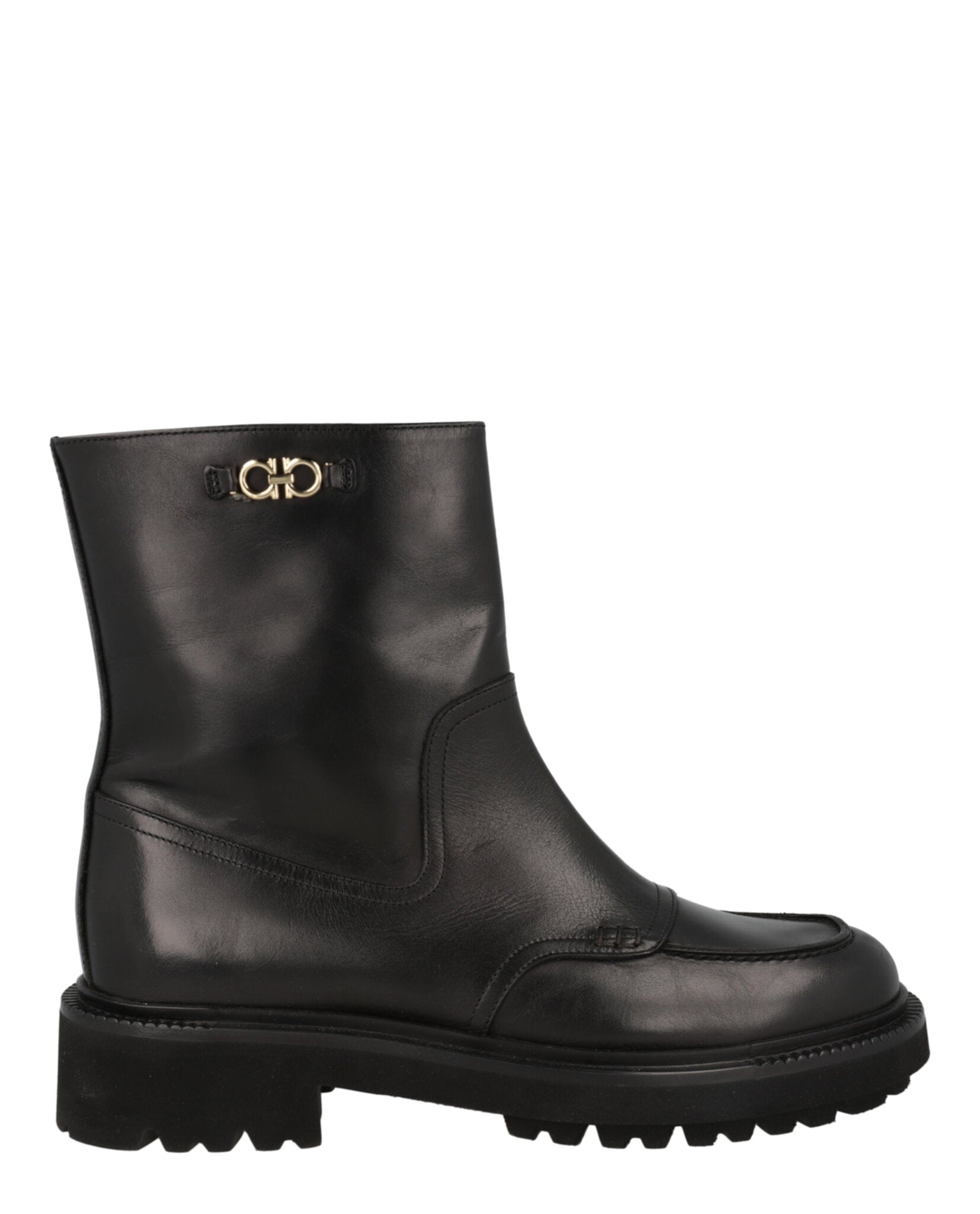 Ferragamo Womens Oreste Leather Bootie