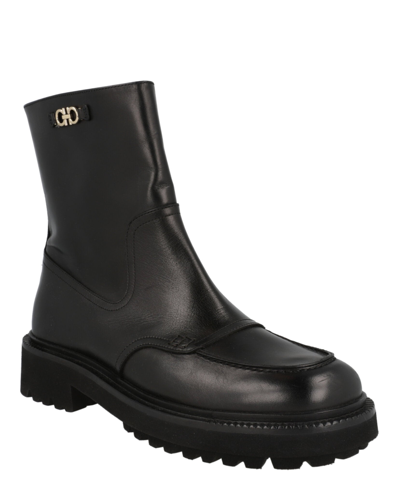 Ferragamo Womens Oreste Leather Bootie