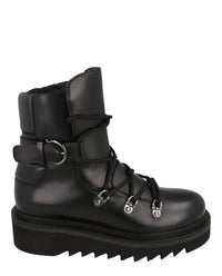 Ferragamo Womens Elimo Lace-Up Leather Boots