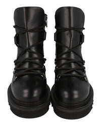 Ferragamo Womens Elimo Lace-Up Leather Boots