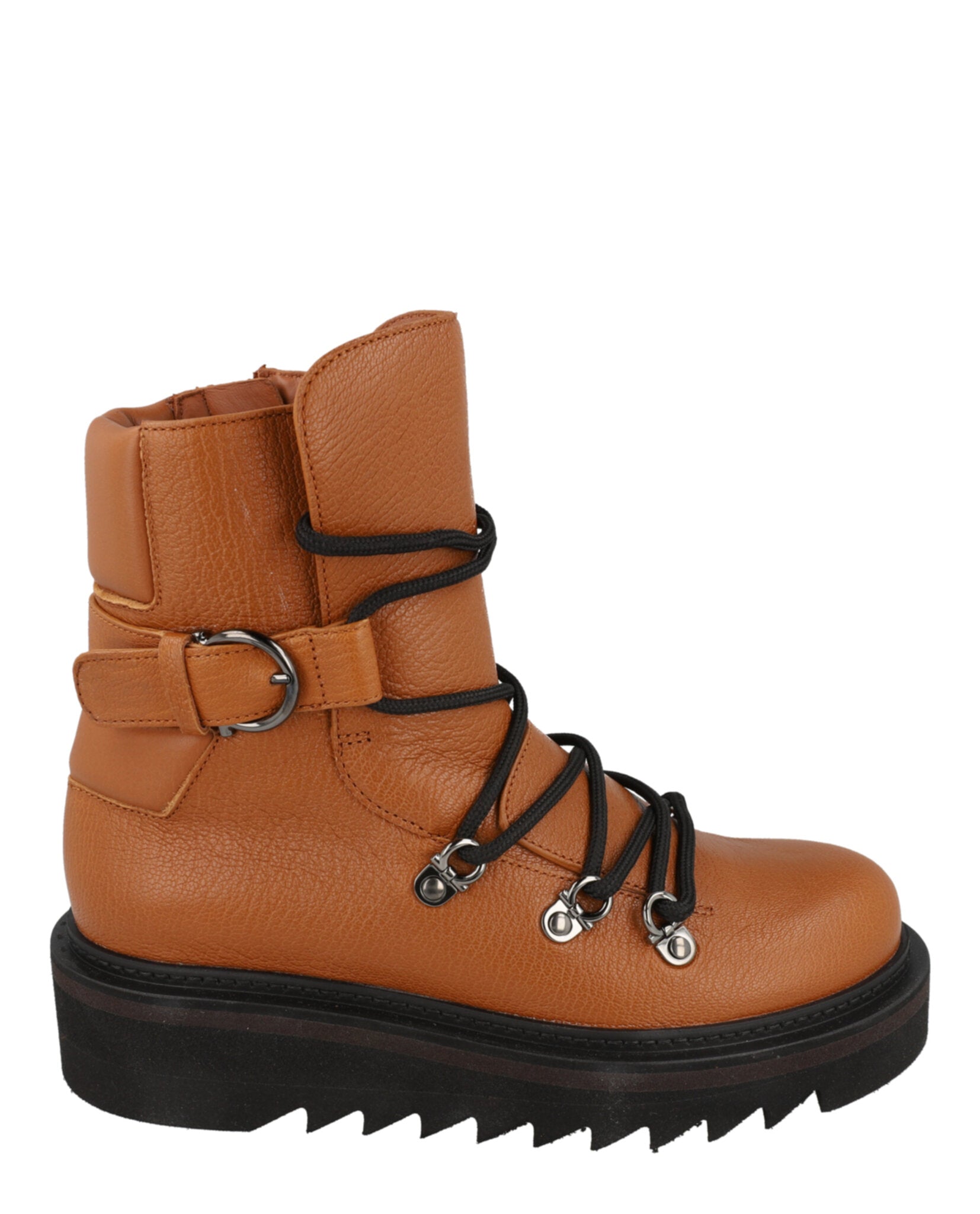 Ferragamo Womens Elimo Lace-Up Leather Boots