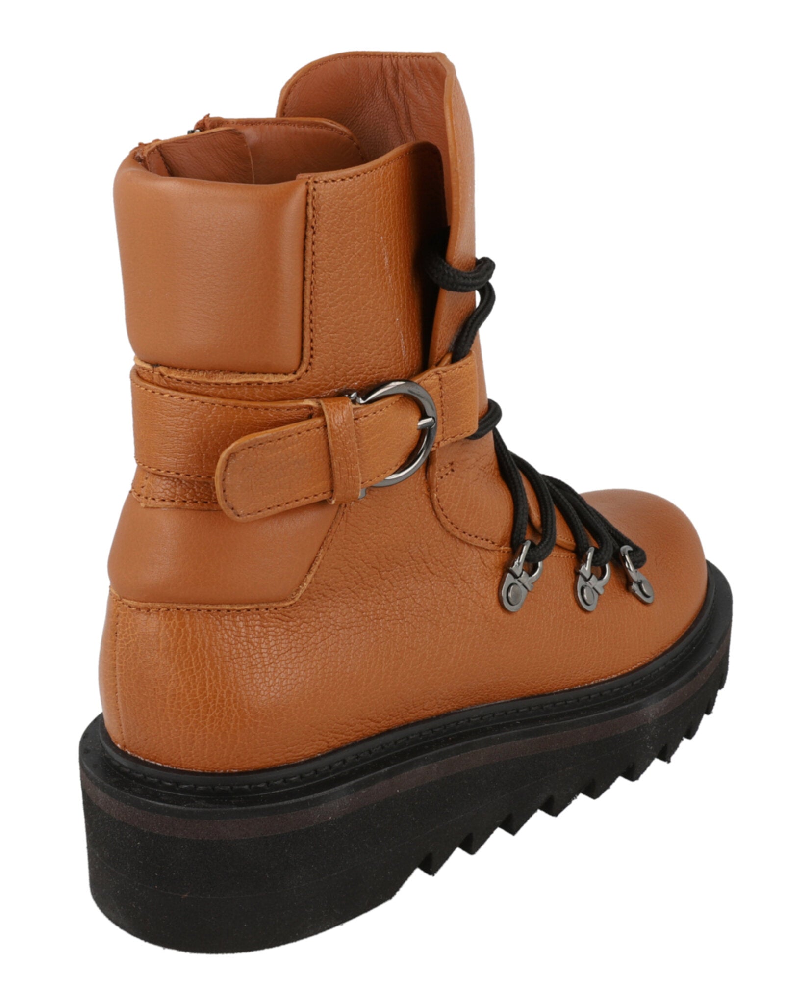 Ferragamo Womens Elimo Lace-Up Leather Boots
