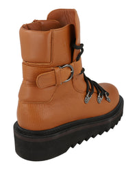 Ferragamo Womens Elimo Lace-Up Leather Boots