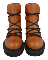 Ferragamo Womens Elimo Lace-Up Leather Boots