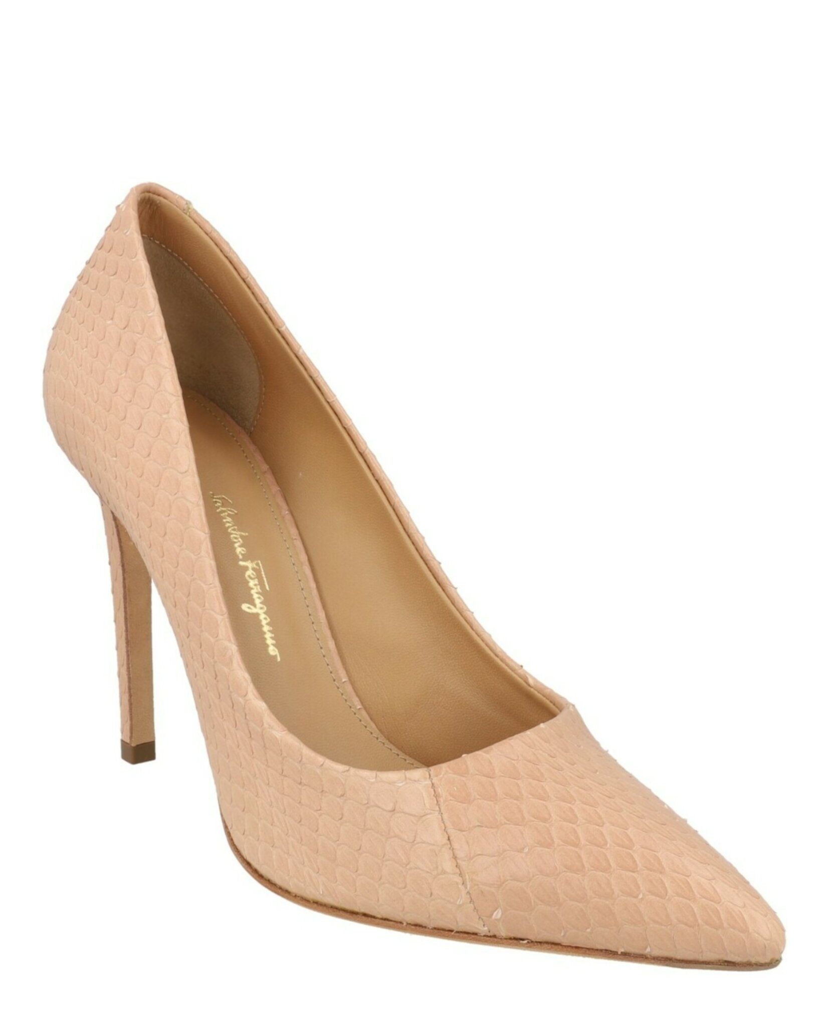 Ferragamo Womens IIary X5 Snakeskin Pumps