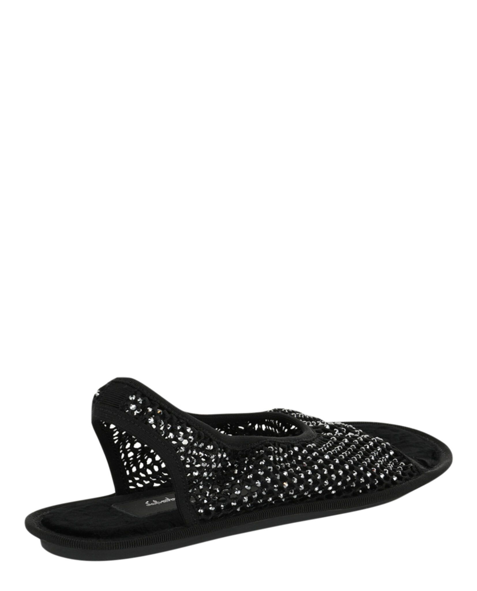 Ferragamo Womens Anio Crystal Embellished Slingback Sandals