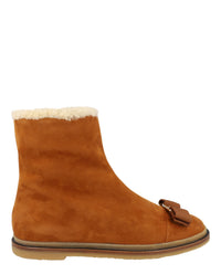 Ferragamo Womens Lamo F Suede Ankle Booties