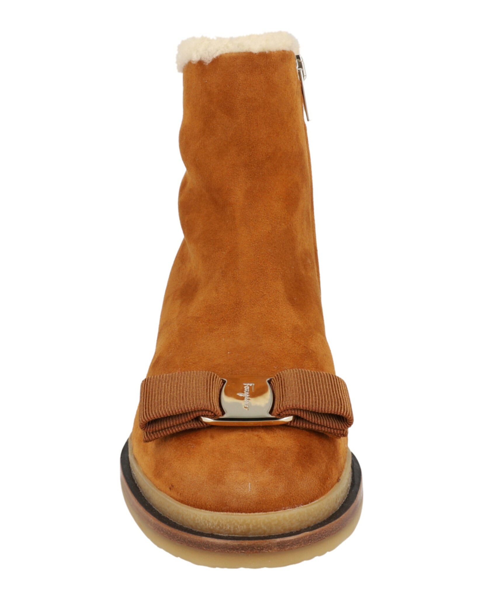 Ferragamo Womens Lamo F Suede Ankle Booties