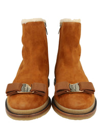 Ferragamo Womens Lamo F Suede Ankle Booties