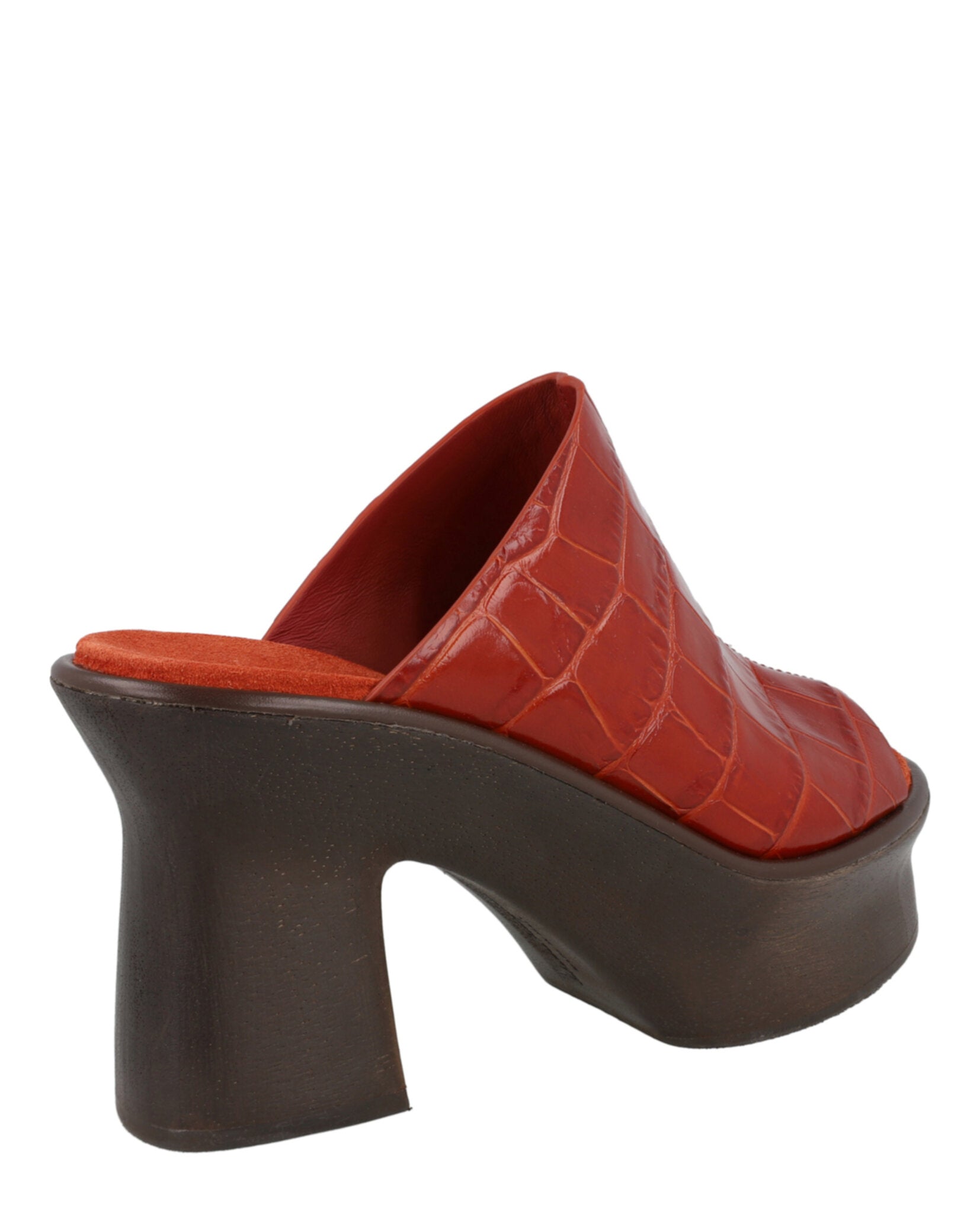 Ferragamo Womens Samanta Croc-Embossed Platform Mules
