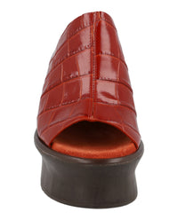 Ferragamo Womens Samanta Croc-Embossed Platform Mules