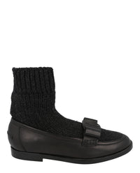 Ferragamo Womens Vivaldo Sock Loafers Nero