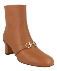 Ferragamo Womens Orietta Leather Ankle Boots