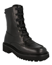 Ferragamo Womens Leather Combat Boots