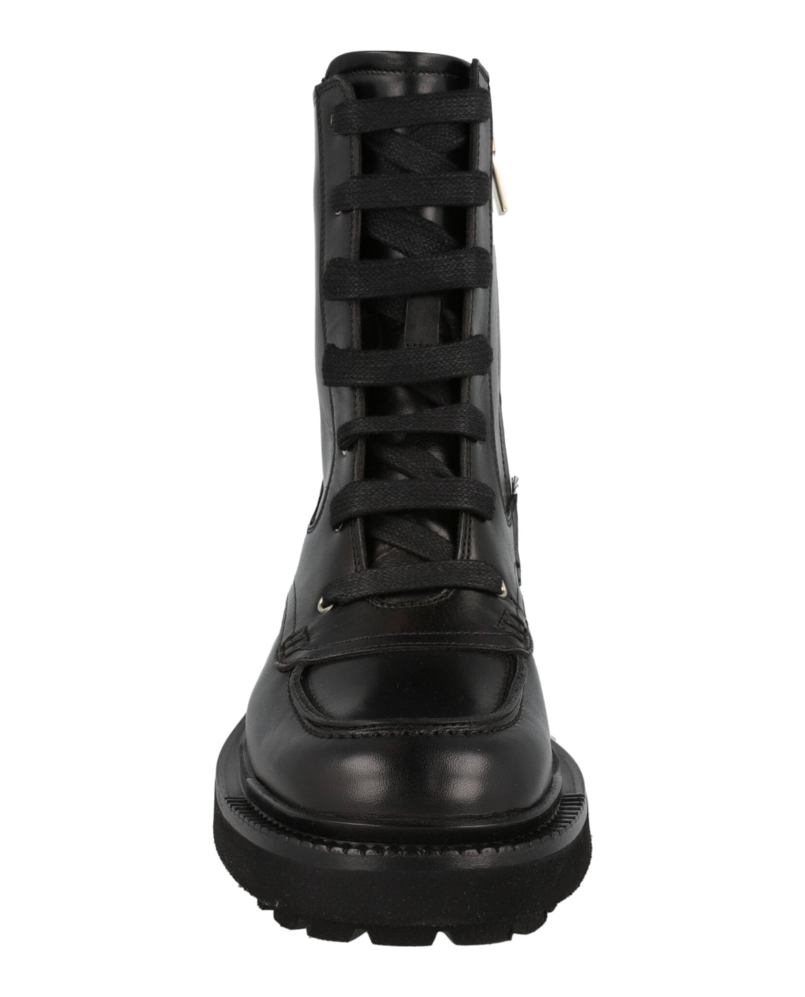 Ferragamo Womens Leather Combat Boots