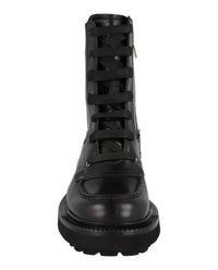 Ferragamo Womens Leather Combat Boots