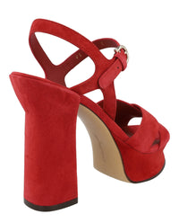 Ferragamo Womens Sonya Suede Platform Sandals