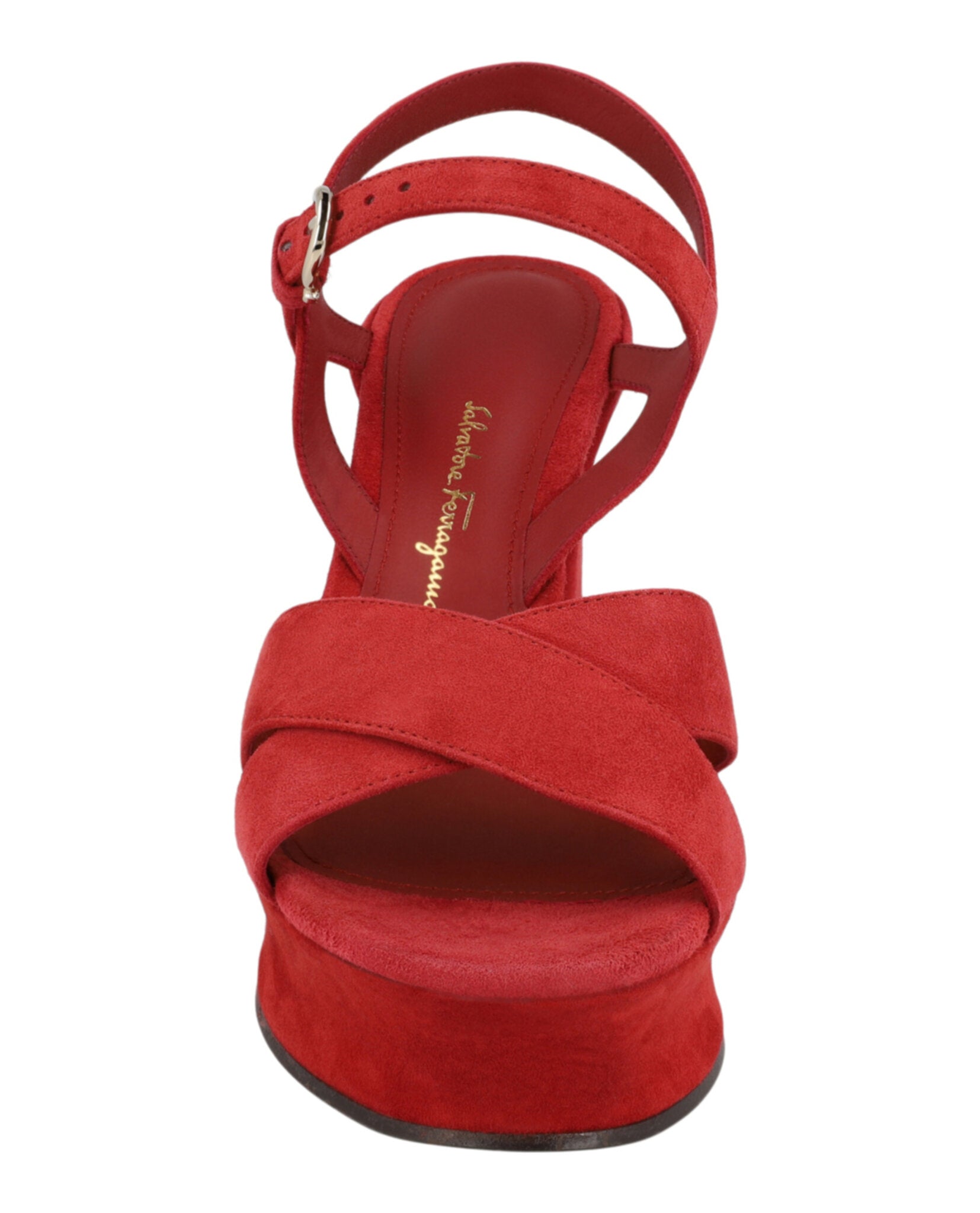 Ferragamo Womens Sonya Suede Platform Sandals