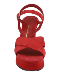 Ferragamo Womens Sonya Suede Platform Sandals