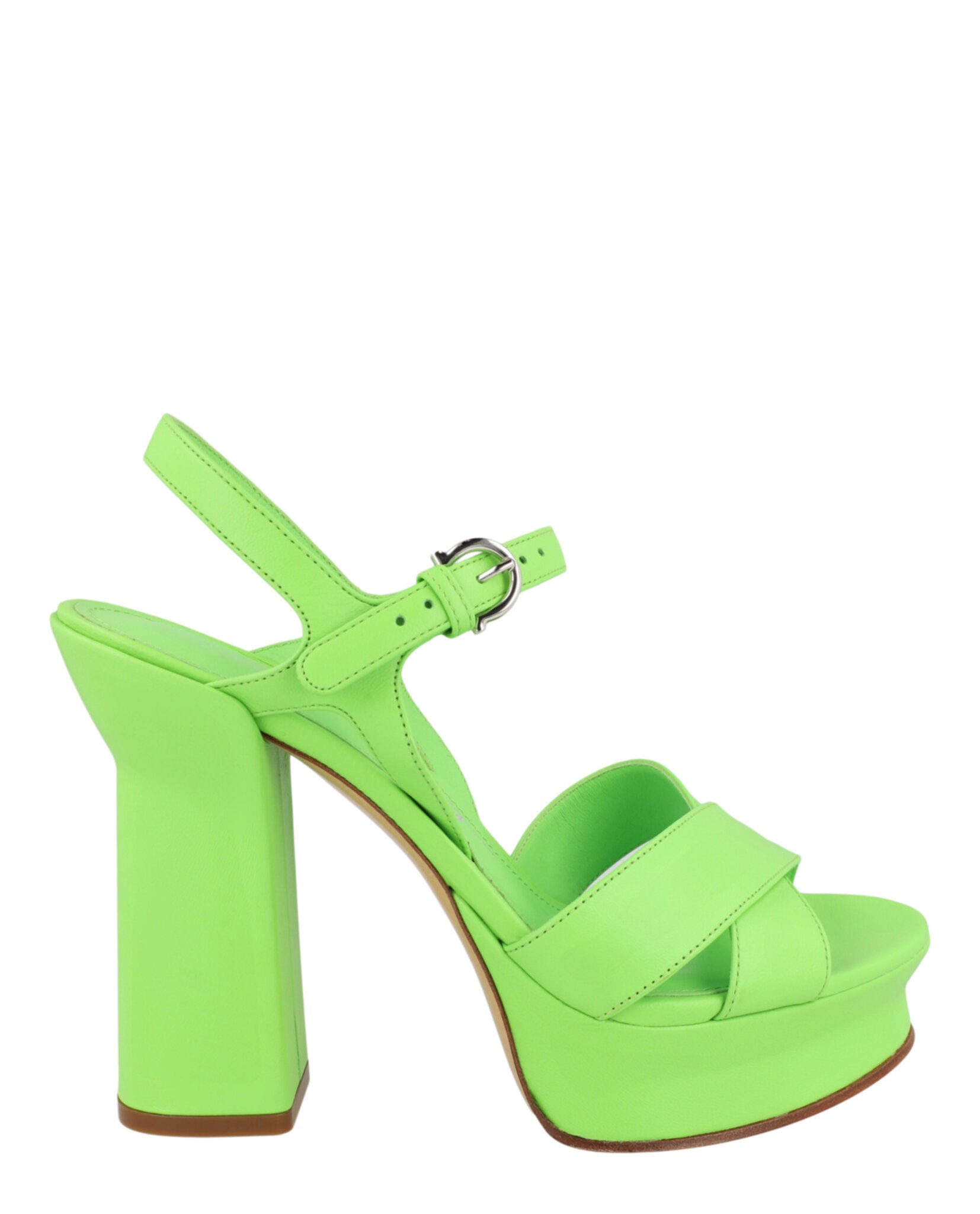 Ferragamo Womens Sonya Leather Platform Sandals