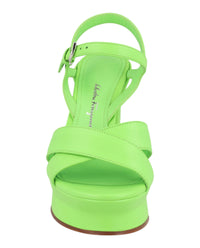 Ferragamo Womens Sonya Leather Platform Sandals