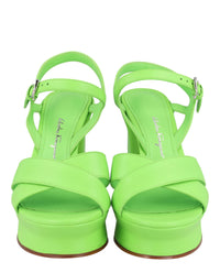 Ferragamo Womens Sonya Leather Platform Sandals