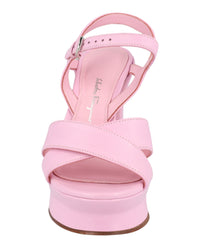 Ferragamo Womens Sonya Leather Platform Sandals